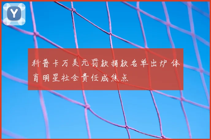 科普卡万美元罚款捐款名单出炉 体育明星社会责任成焦点